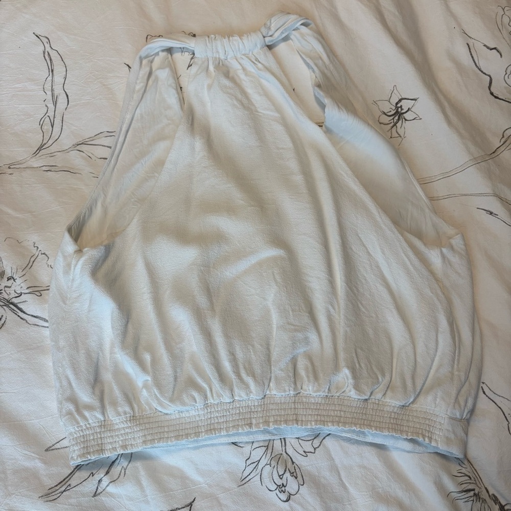 Free People Women’s Size Large Cream White Drapey Dreams Surplice Tank Top - Picture 5 of 10